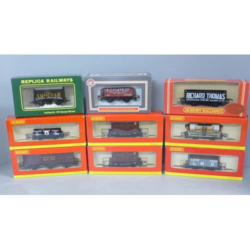 788 - Nine OO gauge wagons, Hornby, Dapol and one other, boxed