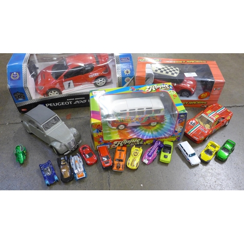 790 - A collection of model cars including Matchbox, Nikko Peugeout 206 WRC r/c car, Maisto, etc.