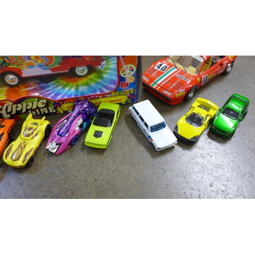 790 - A collection of model cars including Matchbox, Nikko Peugeout 206 WRC r/c car, Maisto, etc.