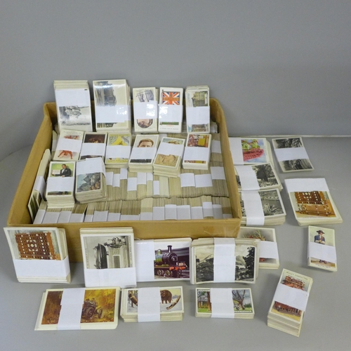 792 - Cigarette cards; 80 complete sets, a few trade, some large, duplication, Qty.