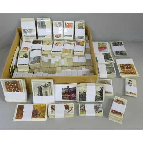 792 - Cigarette cards; 80 complete sets, a few trade, some large, duplication, Qty.