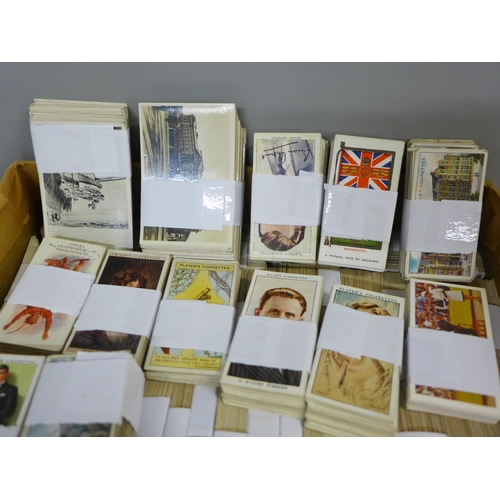 792 - Cigarette cards; 80 complete sets, a few trade, some large, duplication, Qty.