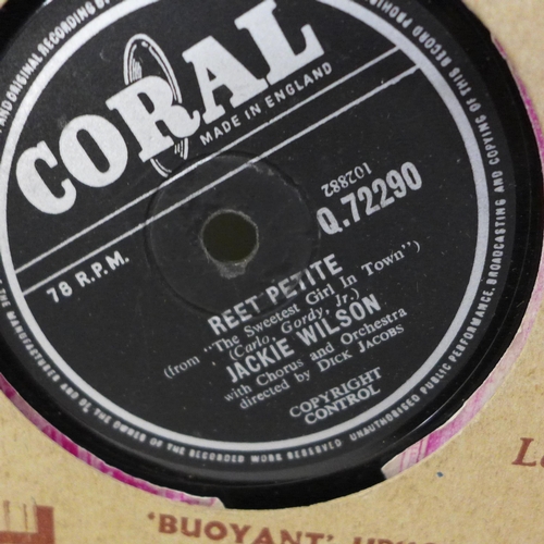 801 - Approximately seventy five 1950s rock and roll 78s including Elvis Presley, Little Richard, Jerry Le... 