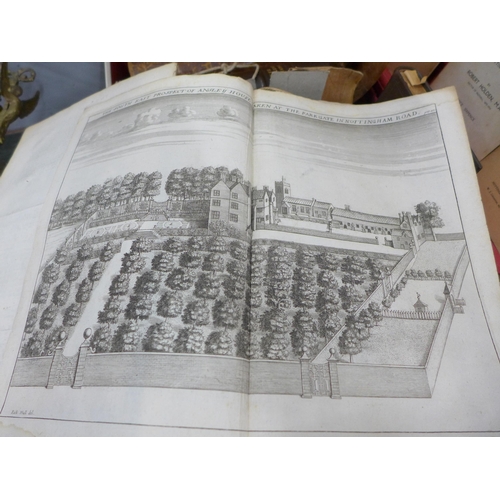 802 - Books - a collection of books on Nottingham including the Antiquities of Nottingham 1677, disbound, ... 