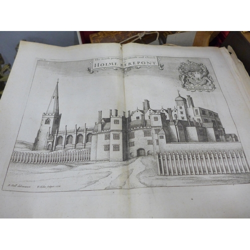 802 - Books - a collection of books on Nottingham including the Antiquities of Nottingham 1677, disbound, ... 