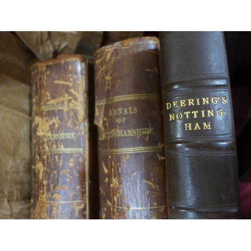 802 - Books - a collection of books on Nottingham including the Antiquities of Nottingham 1677, disbound, ... 