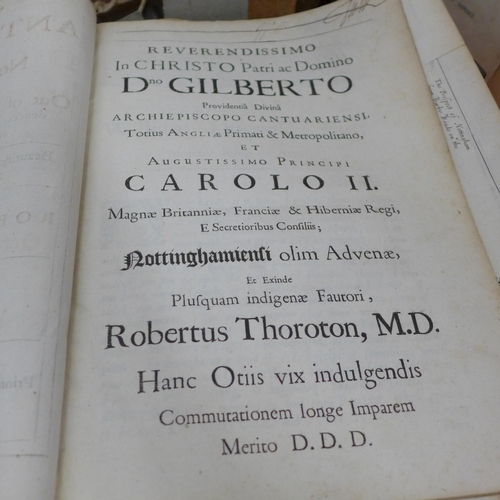 802 - Books - a collection of books on Nottingham including the Antiquities of Nottingham 1677, disbound, ... 