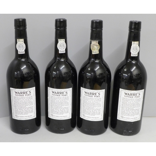 817 - Four bottles of 1983 Warre's vintage port **PLEASE NOTE THIS LOT IS NOT ELIGIBLE FOR IN-HOUSE POSTIN... 