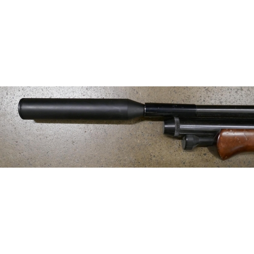 840 - A BSA air rifle with scope and silencer