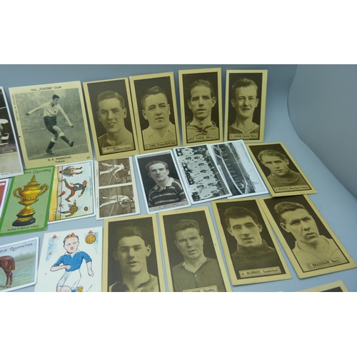 843 - Cigarette cards, sports including football (26), Val, Pattreiouex, Thomson (22); golf, cycling, rugb... 