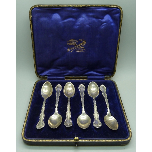 871 - A set of six .925 silver coffee spoons, 50g