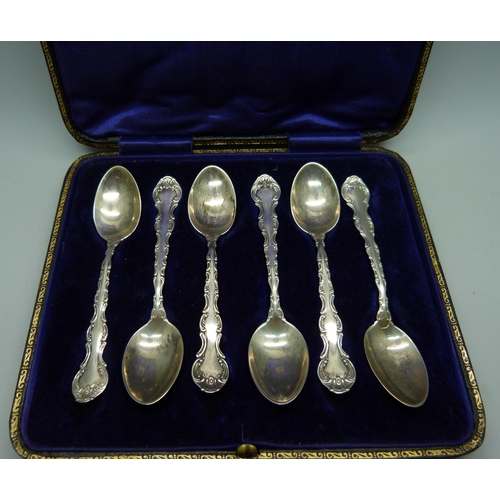 871 - A set of six .925 silver coffee spoons, 50g