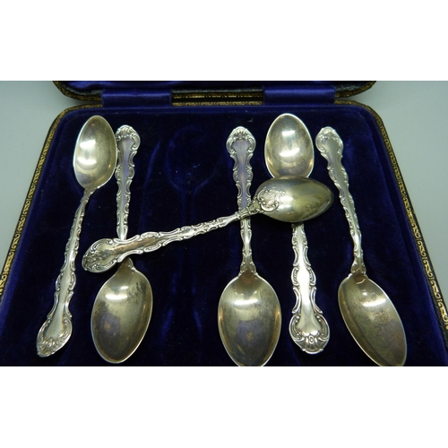 871 - A set of six .925 silver coffee spoons, 50g