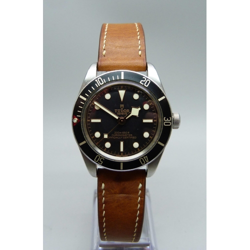 877 - A Tudor Black Bay 58 wristwatch, with box, guarantee and manual, 79030N, Delugs replacement strap