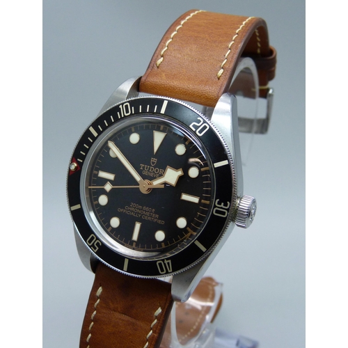 877 - A Tudor Black Bay 58 wristwatch, with box, guarantee and manual, 79030N, Delugs replacement strap