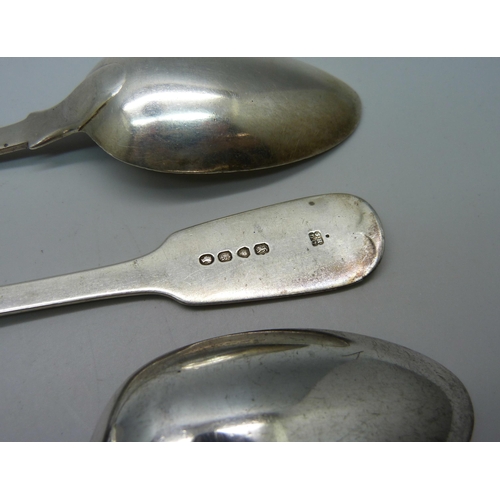 878 - A set of four silver serving spoons, maker SH.DC. Haynes & Cater Ltd., London 1845, 333g