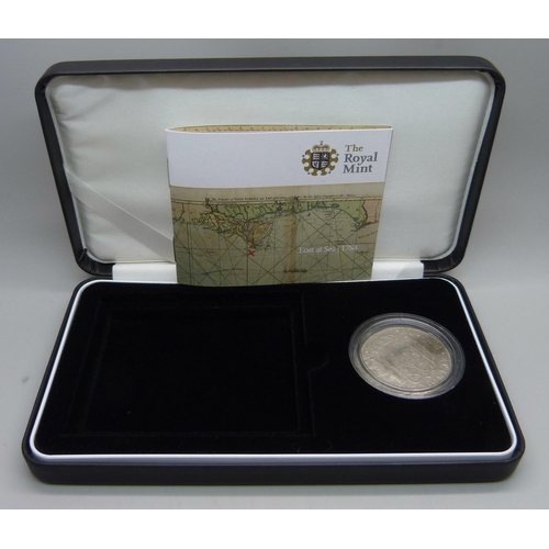 915 - The Royal Mint Lost at Sea 1784 8-Reale silver coin, cased