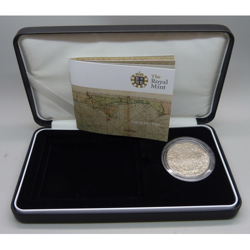 916 - The Royal Mint Lost at Sea 1784 8-Reale silver coin, cased