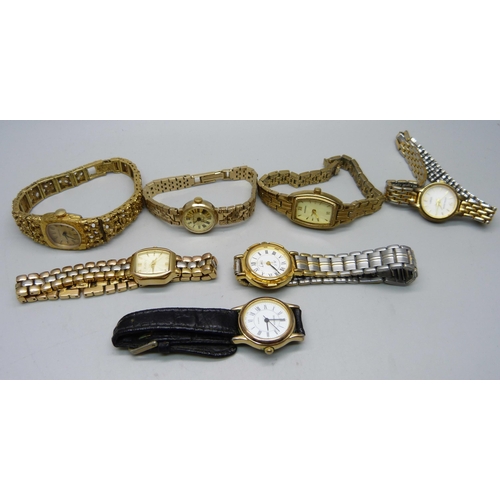 921 - Seven lady's wristwatches including Elgin