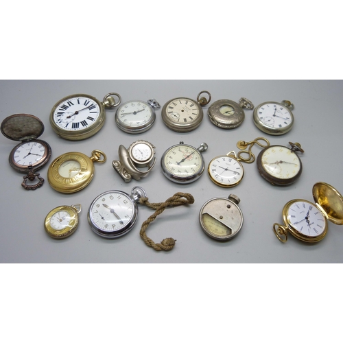 930 - A collection of pocket watches, modern watches including Sekonda, Smiths, vintage including Claremon... 