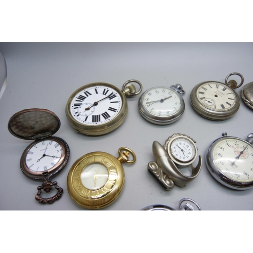 930 - A collection of pocket watches, modern watches including Sekonda, Smiths, vintage including Claremon... 