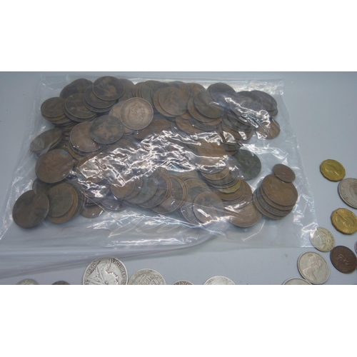 932 - A collection of pre 1920 silver coins including Victorian, 100g, and other coins