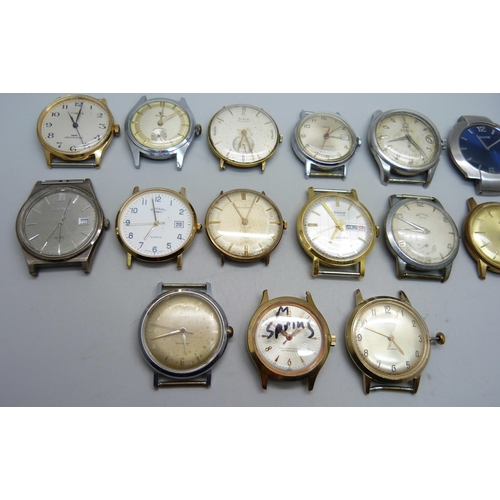 933 - A Titus Geneve wristwatch head and other wristwatch heads, a/f