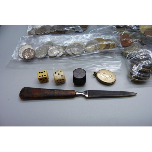 951 - A collection of coins, etc.