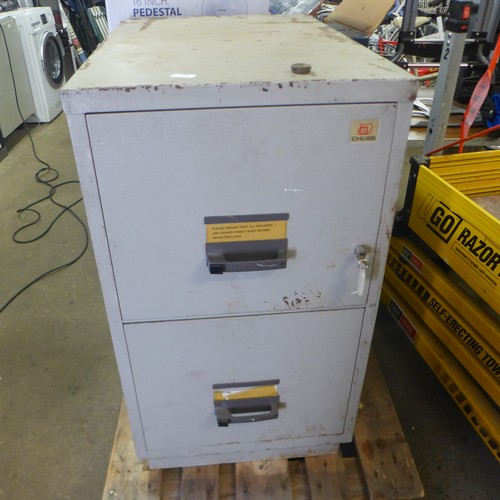 2134 - A Chubb fire safe two draw filing cabinet - with key