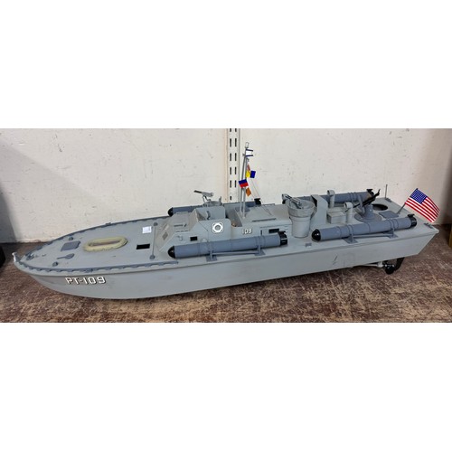 320 - A battery operated toy U.S. military boat