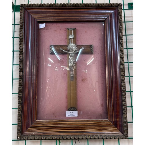 326 - A French convex cased crucifix