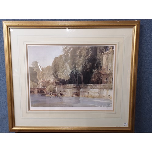 300 - A signed John Barrie Haste print, Venice, limited edition 272/350, framed and a William Russel Flint... 