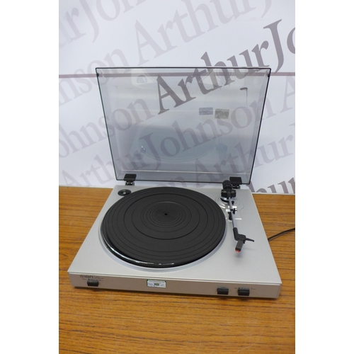 2129 - An ION TTUSB05 USB turntable record player and a vintage Collaro Conquest record changer with integr... 