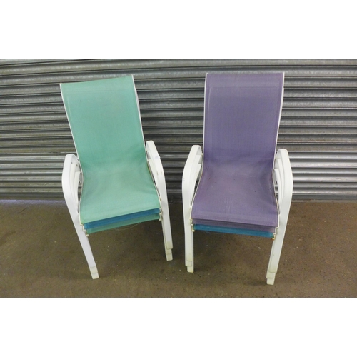 2130 - Six stacking garden lounge chairs