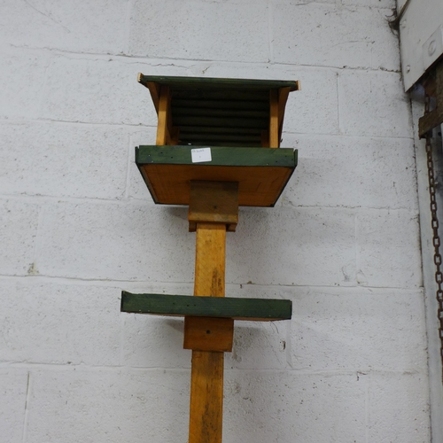 2158 - A two tiered wooden bird table and two bird boxes (can be dismantled)