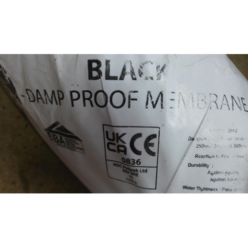 2171 - A 25m x 1m roll of black 1000 gauge Damplas damp proof membrane