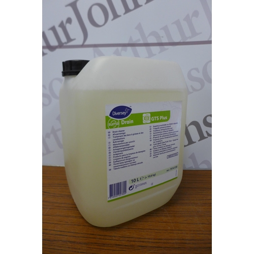 2220 - A quantity of cleaning equipment including: a 10L bottle of Suma Drain GTS plus drain cleaner, a 5L ... 