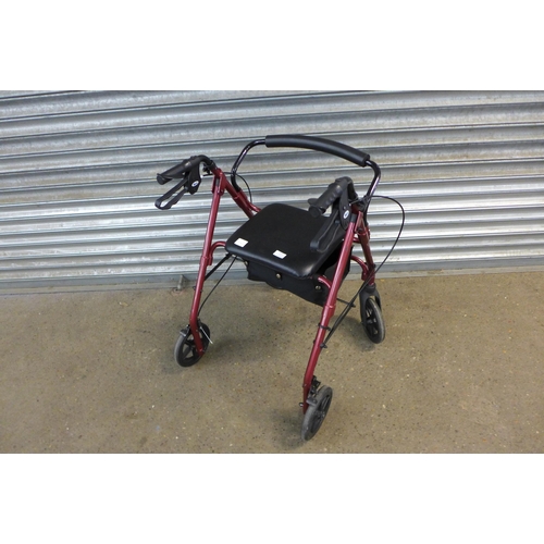 2222 - A Days walking frame with bag and seat