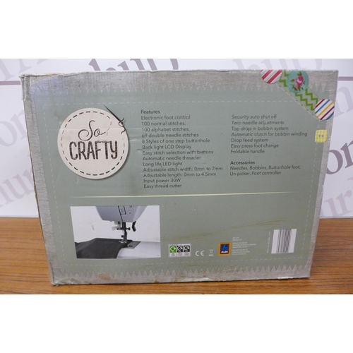 2242 - A So Crafty electronic digital sewing machine with foot pedal - Boxed