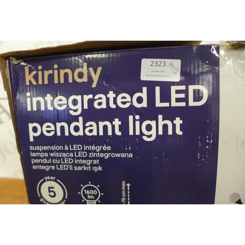 2247 - Two Kirindy integrated LED pendant lights in box and six trigger packs of household cleaners includi... 