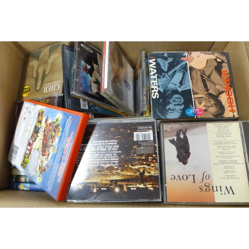 2276 - A box of approx. 60 CDs and DVDs