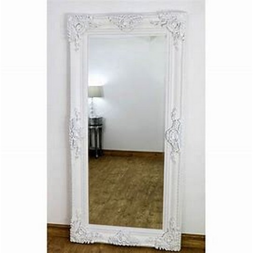 1484 - A 7 x 4ft antique style white mirror