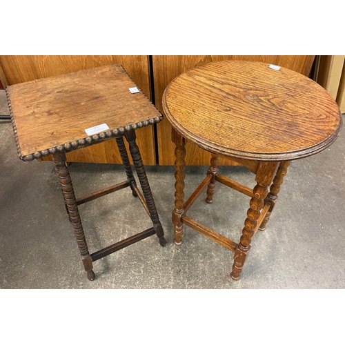 93 - Two early 20th Century oak occasional tables