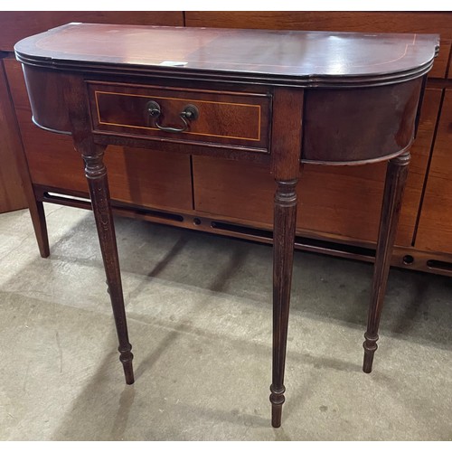 95 - A Regency style mahogany single drawer hall table