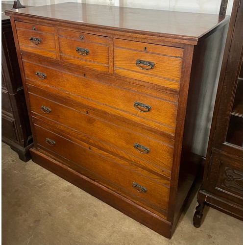 107 - A Victorian ash chest of drawers