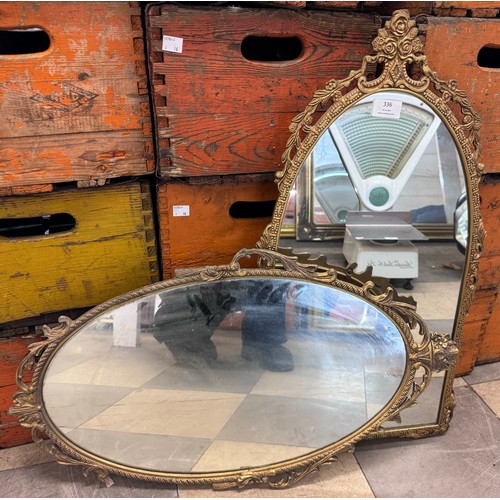 336 - Two gilt framed mirrors