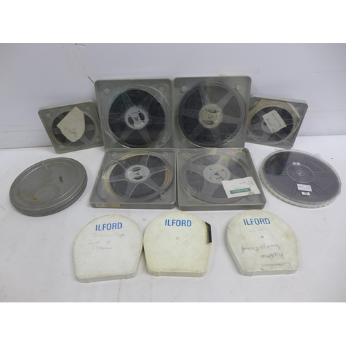 2103 - A quantity of various reels including footage of war, trains, sailing, etc.