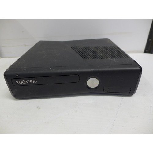 2107 - Three XBOX 360S consoles, an XBOX 360 with 60gb HDD, one controller, power supply, HD AV cable etc. ... 