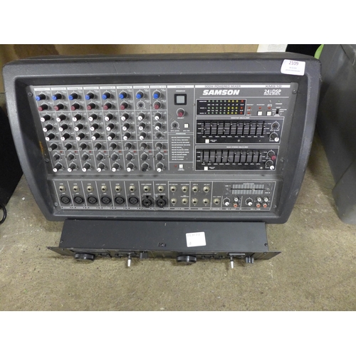 2109 - A Samson XM910 900w 24 bit DSP digital effects mixer and a Soundlab CDJ 2600 dual CD player