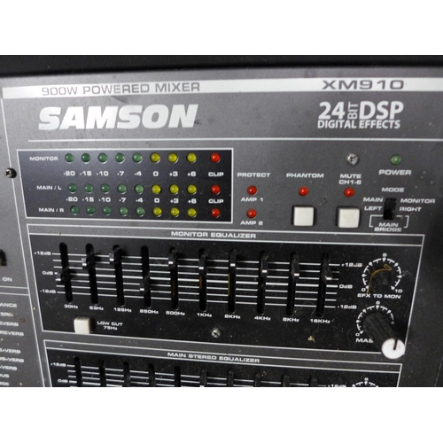 2109 - A Samson XM910 900w 24 bit DSP digital effects mixer and a Soundlab CDJ 2600 dual CD player